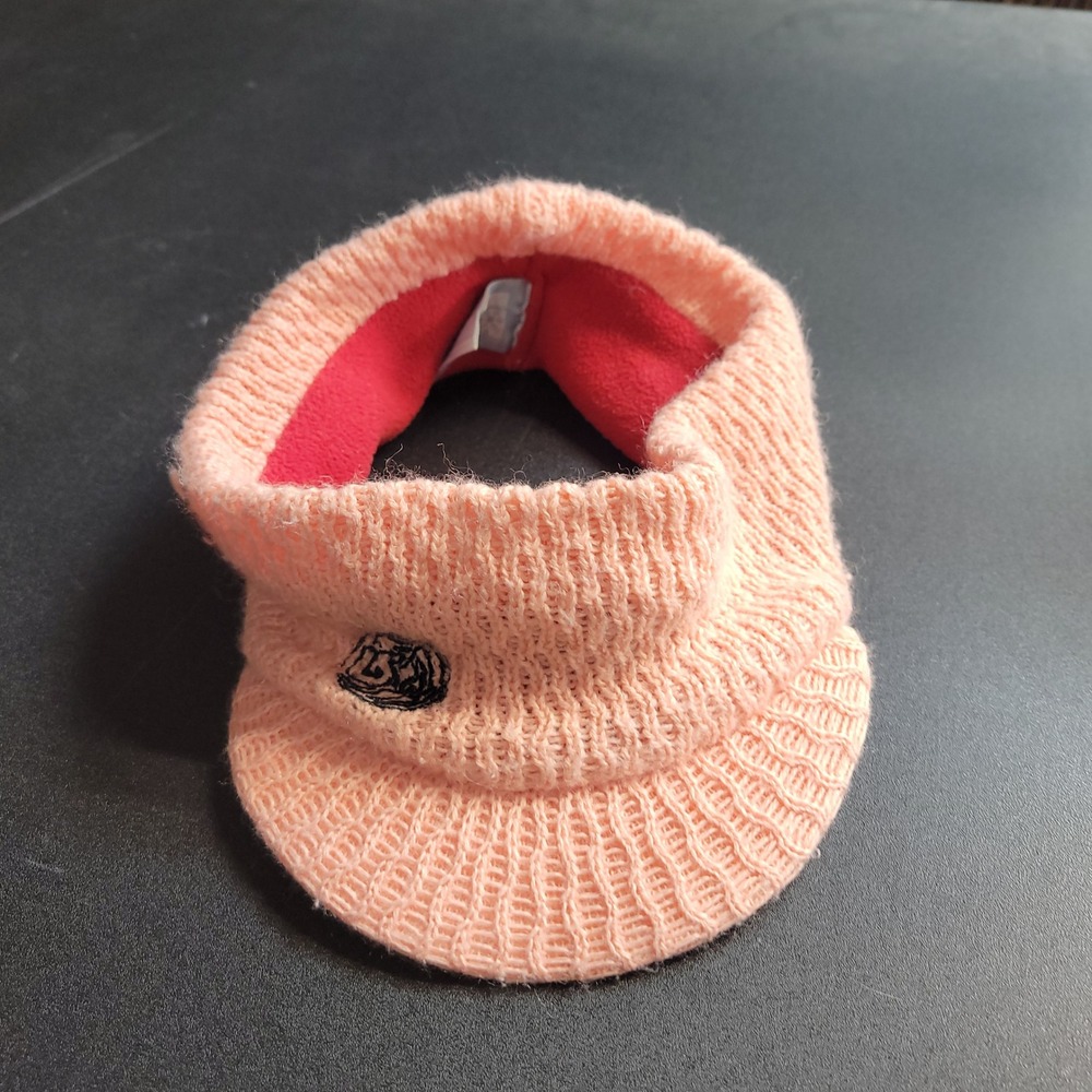Burton Knit Visor Headband Womens OS Peach Red Fleece Lined Winter Ski Snowboard